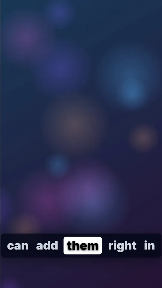 Vertical video with Minimal Dark captions